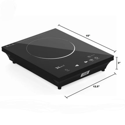 Narita Radiant Cooktop Electric Hot Plate - 1500W Ceramic Glass Countertop Burner - Touch Control - ETL Listed