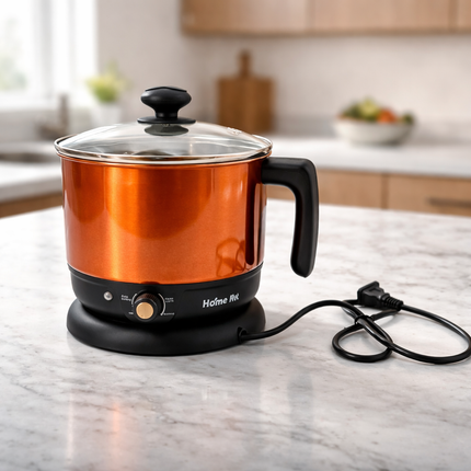 Home Art CUTY Double-Wall Stainless Steel 304 Electric Ramen Cooker (1.3L) – Korean Electric Hot Pot - Multi-Pot