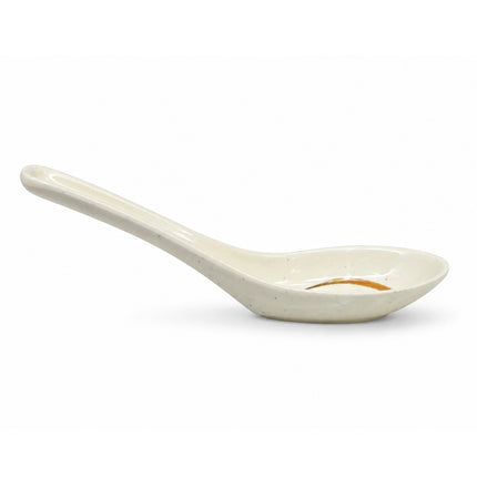 Traditional Eggplant Motif Melamine Small Soup Spoon - 5.5" - Made in Taiwan