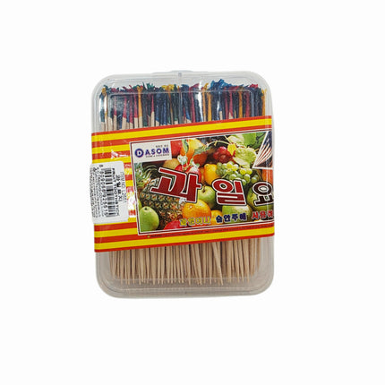 Colorful Party Toothpicks for Appetizers & Drinks W/ Storage Case – Pack of 250 pcs - Assorted Colors - Fringe Topped