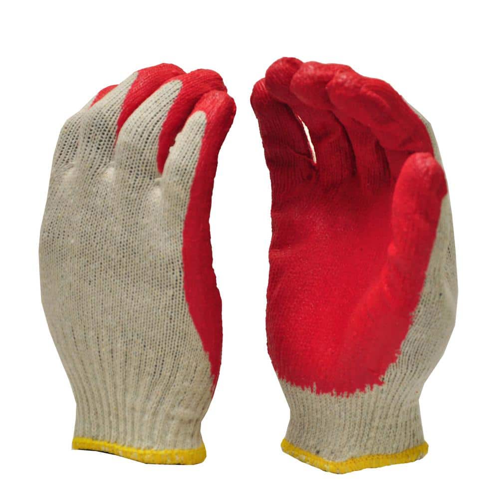 10-Pack of Latex Coated Cotton Work Gloves - Made in Korea (10 pairs)