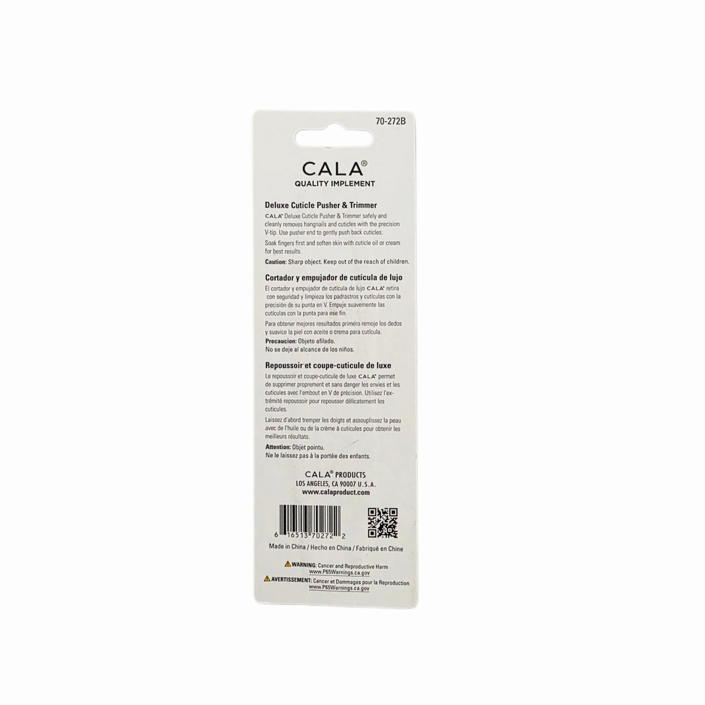 "Cala" Deluxe Cuticle Pusher & Trimmer