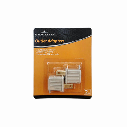 3-Prong to 2-Prong Outlet Adapter (2 Pack) | Grounded Plug Converter