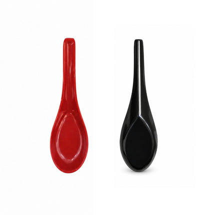 Red & Black Melamine Soup Spoon – 5.5 in