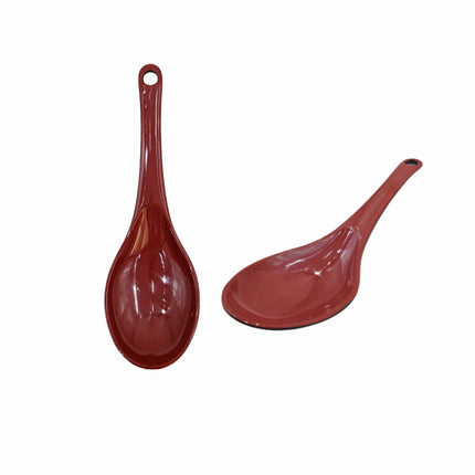 Red Melamine Serving Spoon – Large Wide-Head Serving Spoon, 8.6"