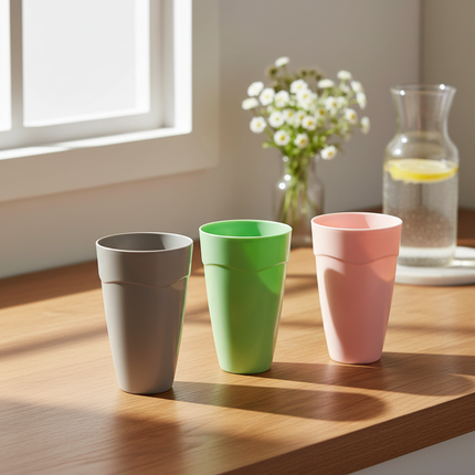 Pastel Party Cups (“XL”) - Set of 3 pcs - Durable plastic - Made in Korea