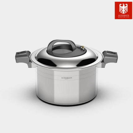 Altenbach Signature Exkoochen Hybrid Low-Pressure Stainless Steel Pot (3 Sizes) – 5-Ply Stainless Steel – Induction Compatible – Made in Korea