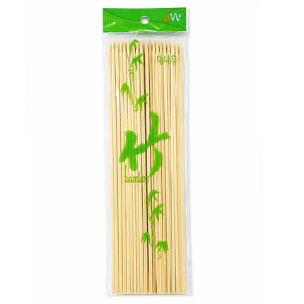 JW Flat Bamboo Skewers – Natural Bamboo BBQ & Grilling Skewers, Approx. 50 Pieces, 11.75 in (30 cm)