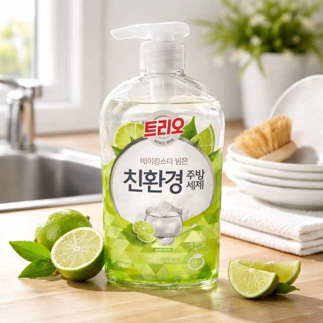 Trio's Natural Baking Soda Dishwashing Detergent (Lime Scented) - Made in Korea