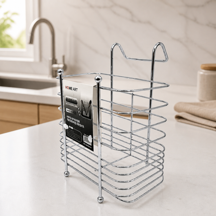 Home Art Stainless Steel Wire Utensil Holder - Countertop or Dish Rack Use