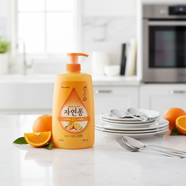 LG Natural Orange Dish Soap/Detergent (980ml) - Made in Korea