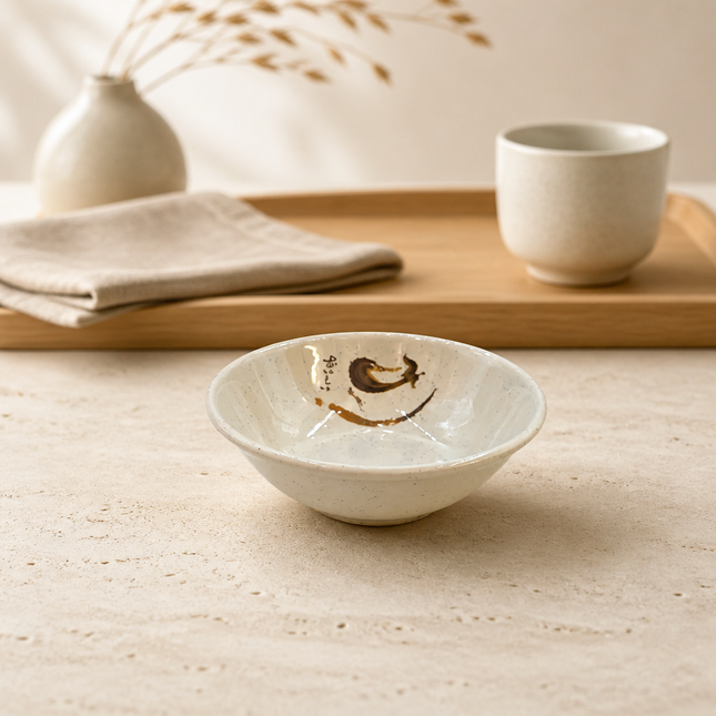 Traditional Eggplant Motif Melamine Soup Bowl with Raised Footed Base - 5.75" - Made in Taiwan