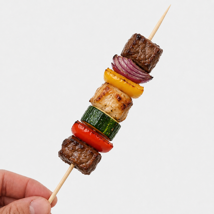 JW Round Bamboo Skewers – Natural Bamboo BBQ & Grilling Skewers, Approx. 100 Pieces per Pack (4 Length Options)