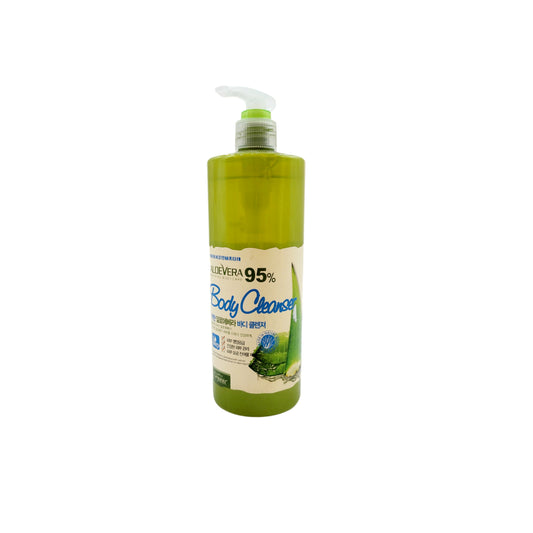 White Organia Good Nature 95% Aloe Vera Body Cleanser/Body Wash (Pump bottle - 500g / 16.9 fl oz) - Made in Korea