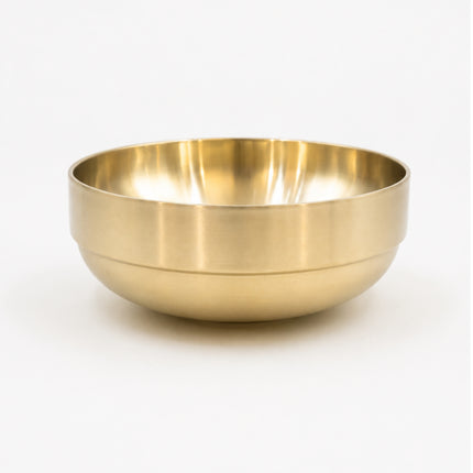 Traditional Korean Gold Titanium-Coated Stainless Steel Naengmyeon Noodle Bowl 8.7" (22 cm) – Double-Wall Vacuum Insulated