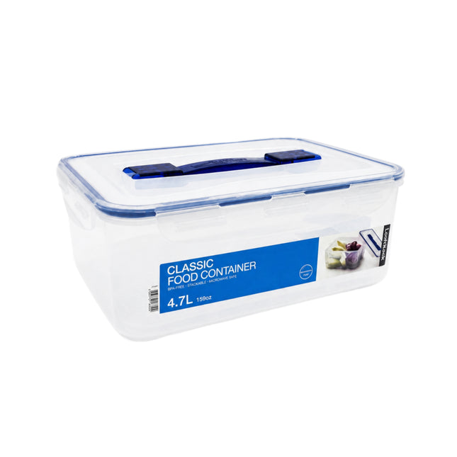 LocknLock Classic Food Container (HPL881 Rectangle with Carry Handle & Drain Tray - 4.7L / 159oz)