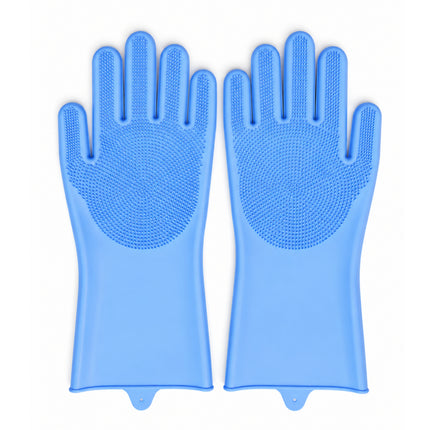Silicone Scrubbing & Cleaning Gloves with Built-In Bristles - 5 Color Options