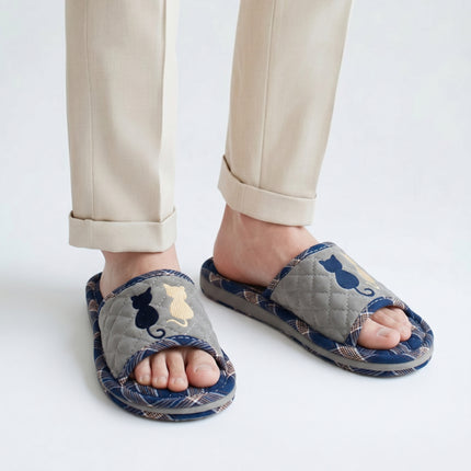 Home Art Men's Triple-Padded Quilted House Slippers (2 Colors) – One Size (Fits Most)