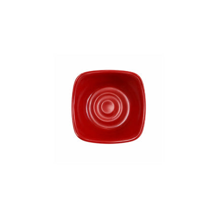 Red & Black Square Melamine Plates (4 Sizes) - Rounded Edge Sauce & Serving Dishes