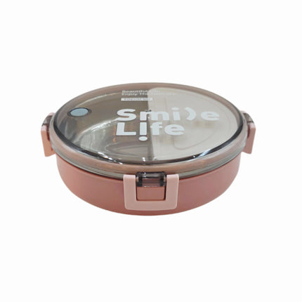 Stainless Steel Round Lunch Box (3 Colors: Blue/Yellow, Mint Green, Blush Pink) – 2-Tier – 920ml Leak-Lock Container
