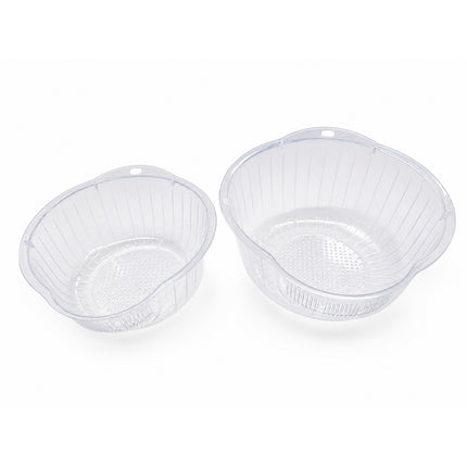 Inomata Rice Washing Strainer & Colander with Fine Vertical Drain Slots – 2 Sizes – Made in Japan