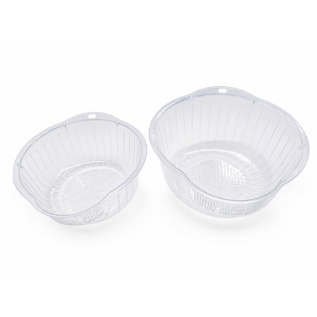 Inomata Rice Washing Strainer & Colander with Fine Vertical Drain Slots – 2 Sizes – Made in Japan