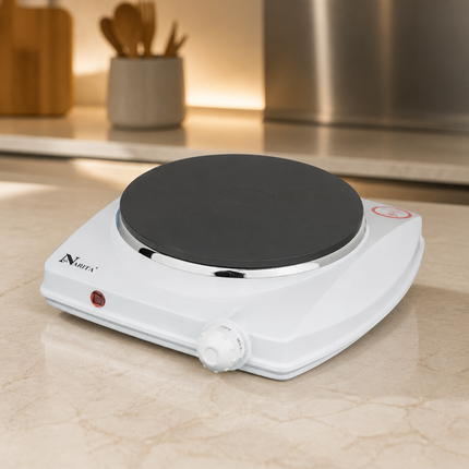 Narita Electric Single Burner Hot Plate - 1000W Portable Countertop Burner - Cast Iron Heating Surface - ETL Listed