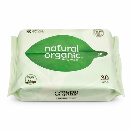 Natural Organic Baby Wipes Travel Pack (30 Wipes) - Resealable Portable Wipes - Made in Korea