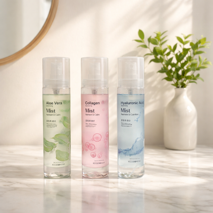 FOODAHOLIC Soothing Facial Mist Spray – Hydrating Korean Face Mist (Aloe, Collagen, Hyaluronic Acid | 120ml) - Made in Korea