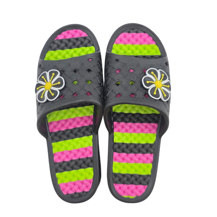 Korean Bathhouse Flower Slippers with Removable Cushioned Insoles – 3 Colors, 5 Sizes Available - EVA - Bath & Sauna Slides