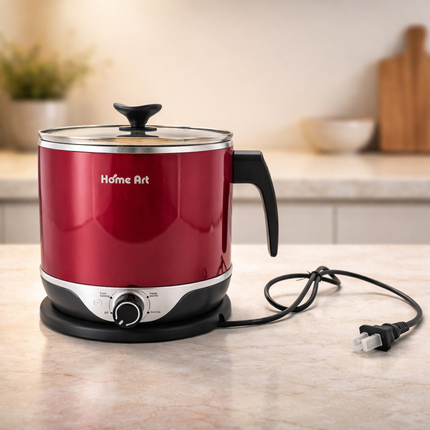 Home Art CUTY Double-Wall Stainless Steel 304 Electric Ramen Cooker (1.8L) – Korean Electric Hot Pot - Multi-Pot