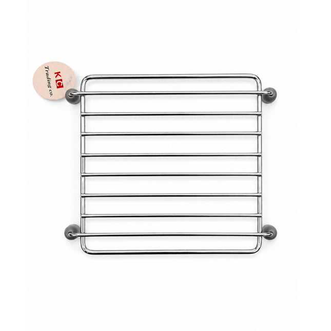 Stainless Steel Square Trivet with Non-Slip Feet – 8" x 8" - Hot Pat Mat