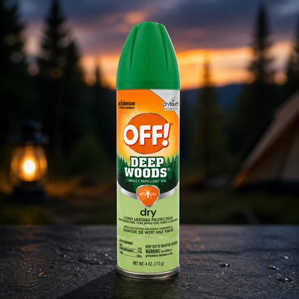 OFF! Deep Woods Dry Insect Repellent Spray, 4 oz (113g) - 25% DEET Mosquito & Tick Protection