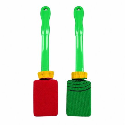 Korean Exfoliating Back Washcloth with Handle – Double-Sided Bath Scrubber/Loofah - 13.25" - Made in Korea