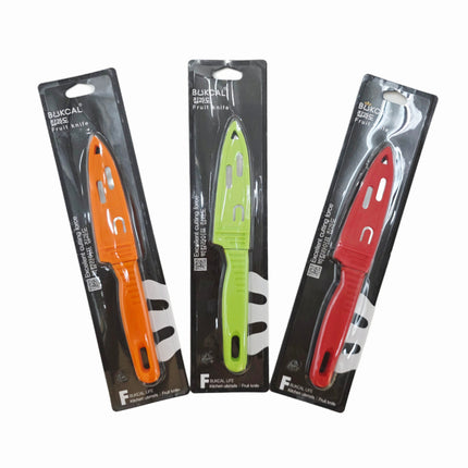 Bukcal Life Fruit Knife with Protective Cover (3 Colors) - 420J2 Stainless Steel Paring Knife