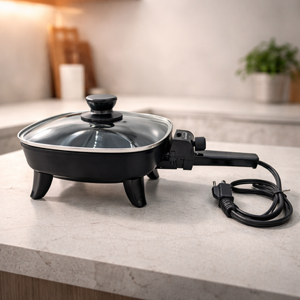 Brentwood Portable 6" Electric Skillet with Glass Lid – Compact Nonstick Cooking Pan