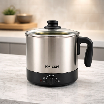 Kaizen Stainless Steel Electric Multi Noodle Pot (1.5L) – Adjustable Heat Ramen Cooker - Multi-Pot Cooker