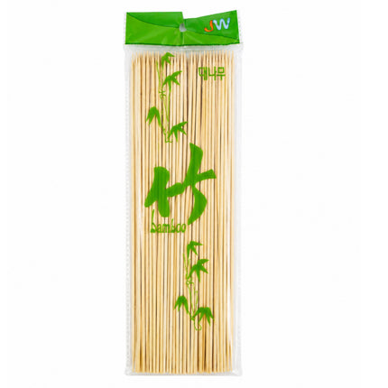 JW Round Bamboo Skewers – Natural Bamboo BBQ & Grilling Skewers, Approx. 100 Pieces per Pack (4 Length Options)