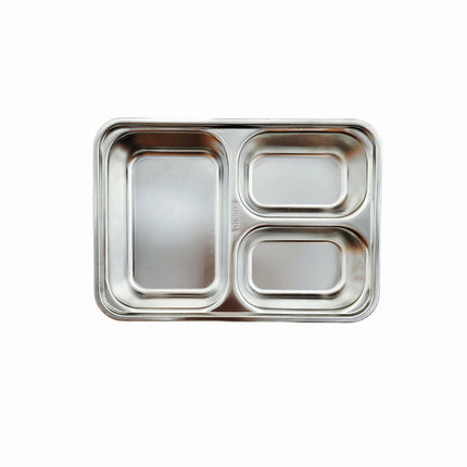 Stainless Steel Food Tray (3-partition)