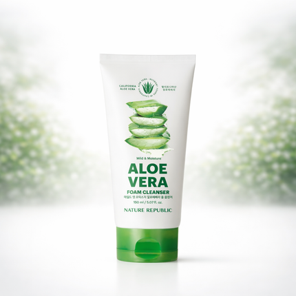 Nature Republic - ALOE VERA FOAM CLEANSER (150 ml / 5.07 fl. oz) - Made in Korea