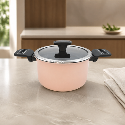 Tosco IH "Highborn" Premium Nonstick Ceramic 8" (20 cm) Stew Pot by Kaizen – Induction, Gas, Electric, Halogen & Hot Plate Ready – Made in Korea