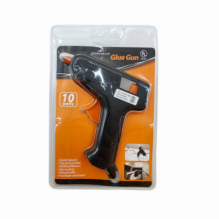 Kingman 10-Watt Mini Hot Glue Gun – Compact Craft & Repair Tool - Comes W/ 2 Glue Sticks - Plug-In Type