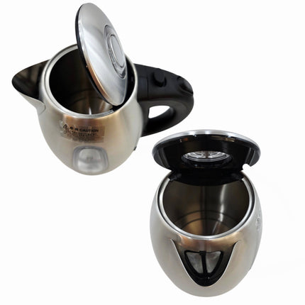 Kaizen 1.7L Stainless Steel Electric Kettle with Blue LED – Cordless Electric Kettle with 360° Rotating Power Base