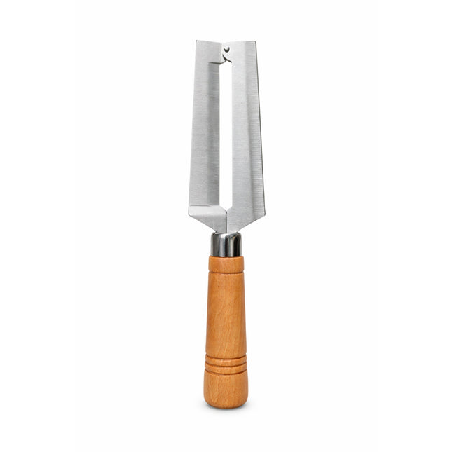 Stainless Steel Sugar Cane Peeler & Slicer Knife with Wooden Handle - 10 Inch
