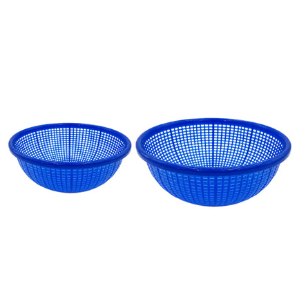 Compact Plastic Mesh Drain Basket Colander - 2 Colors (Blue or Red) - 2 Sizes (6.9" or 8.3") - Made in Korea