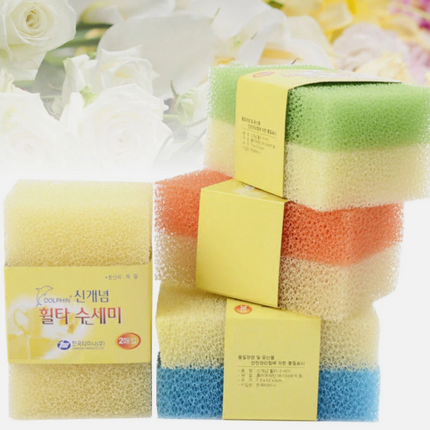 Dolphin New-Concept Filter Dish Sponge 2-Pack | Scratch-Free, Fast-Dry Mesh Cleaning Sponge/Scrubber