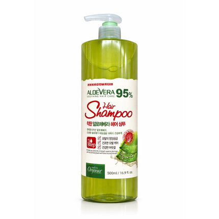 White Organia Good Nature 95% Aloe Vera Hair Shampoo (500g / 16.9 fl oz Pump) – Made in Korea