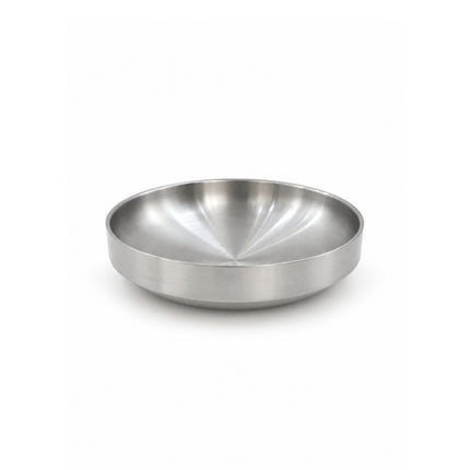 Double-Walled Brushed Stainless Steel Korean Banchan & Kimchi Side Dish / Sauce Dish Plate – 4 Sizes