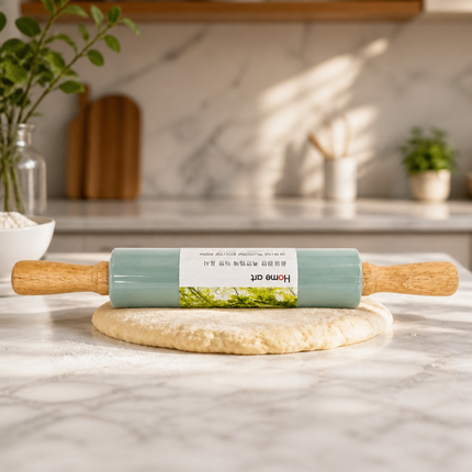 Home Art Silicone Rolling Pin with Wooden Handles – 2 Sizes