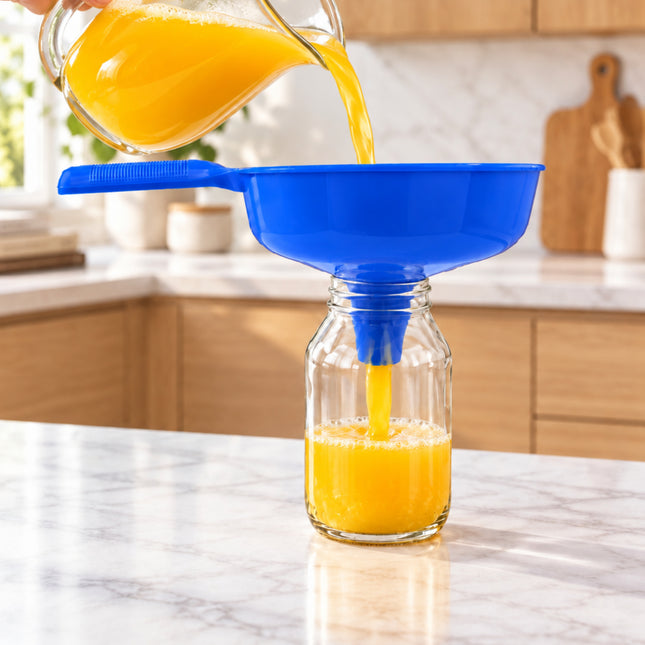 PLAGEN Extra Large Plastic Funnel with Handle - 2 Colors - Made in Korea